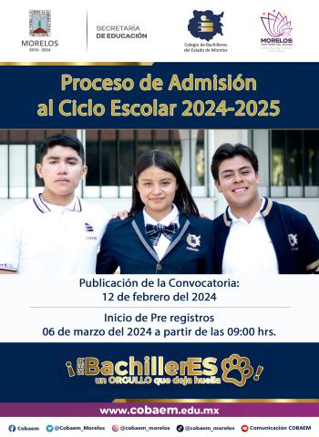 Banner de la publicación del pre registro de aspirantes 2024-2025